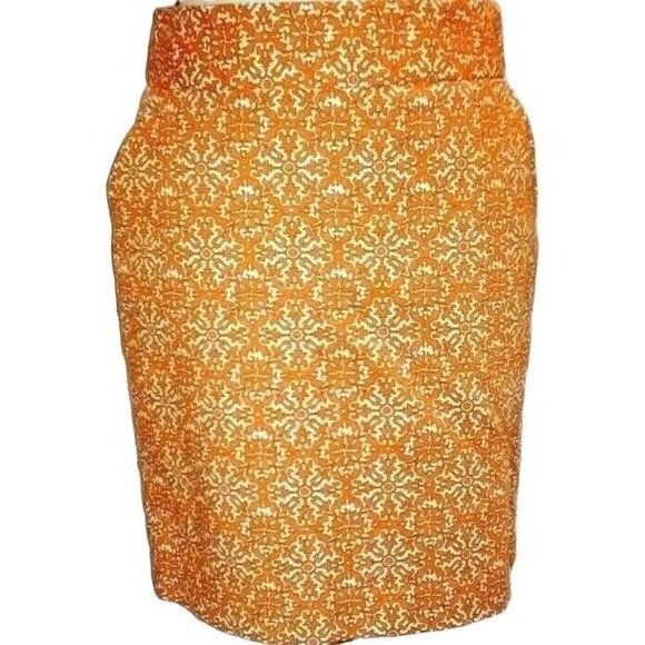 Rafaella Petite Womens Pencil Skirt Size 6P Orange White - Picture 6 of 9